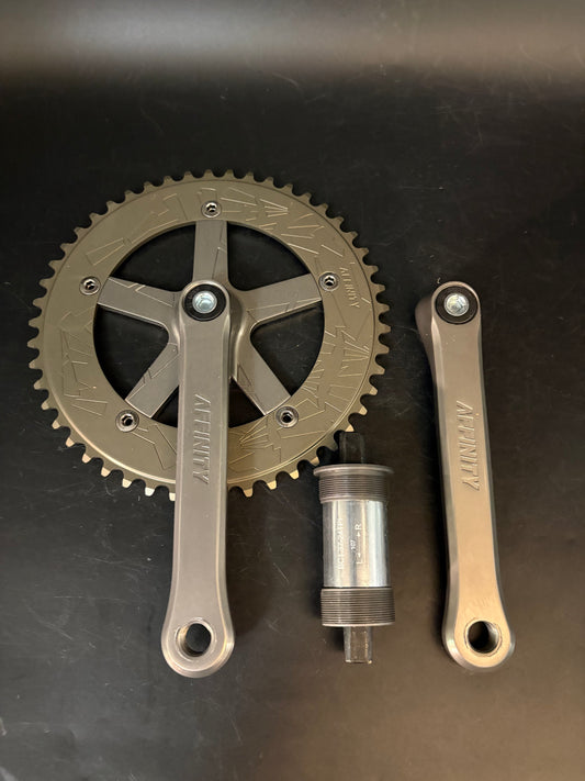 Affinity Pro Track Crankset Hard Ano Grey 165mm 49t