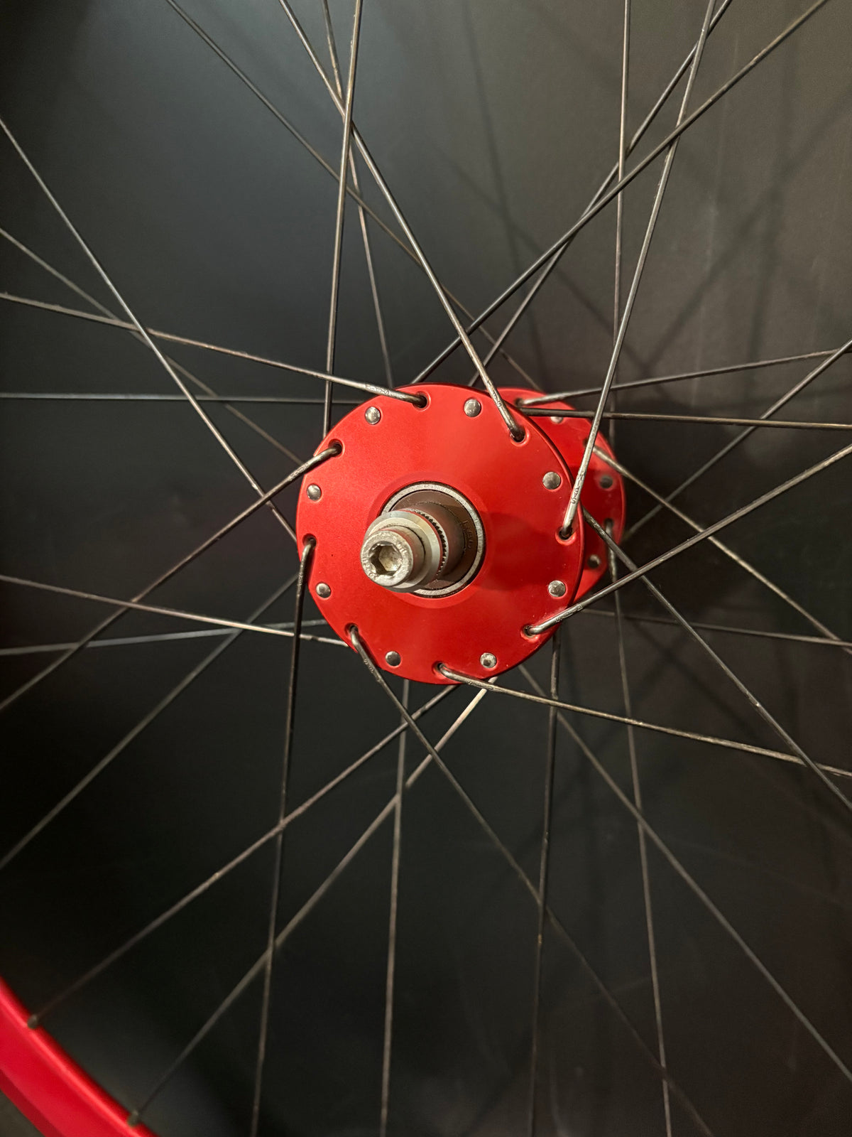 Velocity Deep V / Phil Wood Wheelset Red 32h
