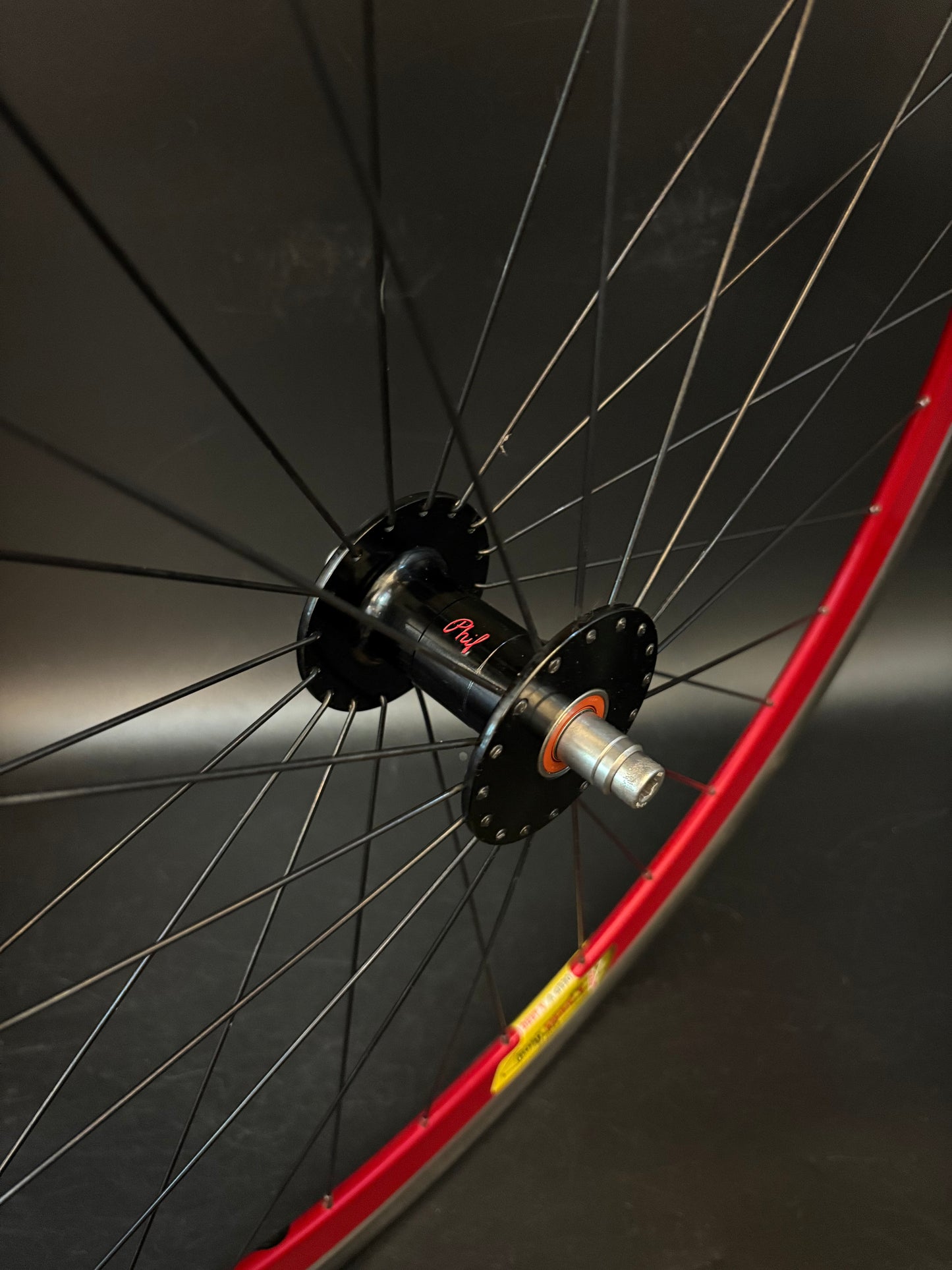 Velocity Deep V Red Machined / Phil Wood Wheelset Black 32h