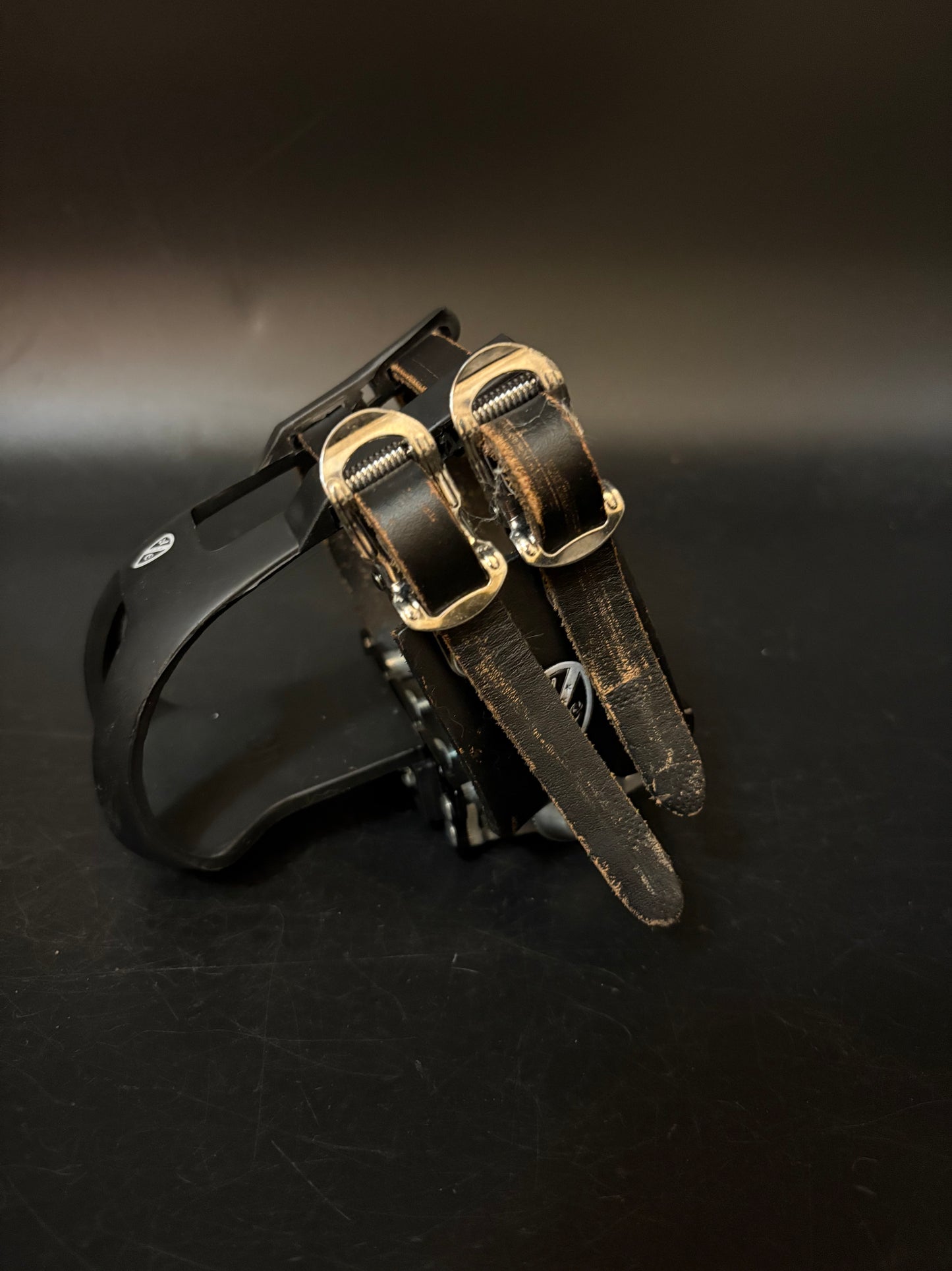 MKS Sylvan Black / All City Leather Double Straps Pedal Setup