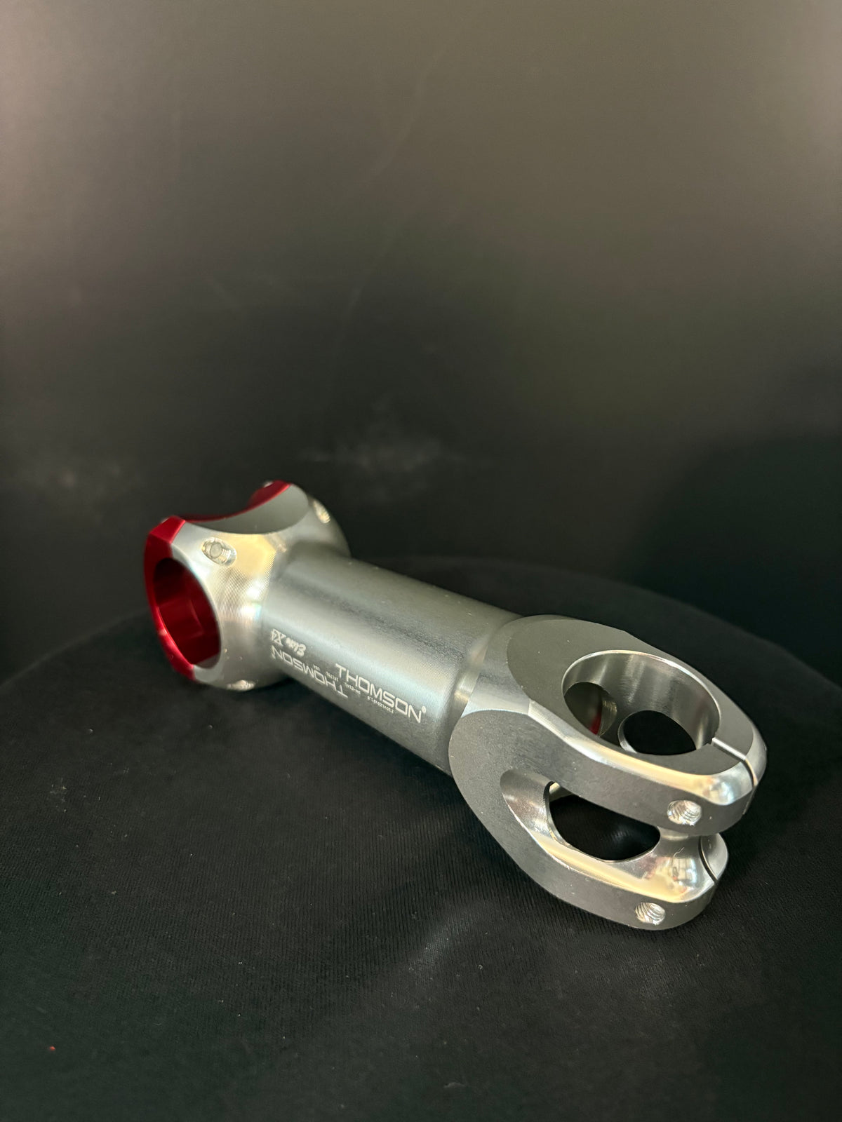 Thomson X4 Stem Silver 120mm 31.8 10deg w/ Red Faceplate