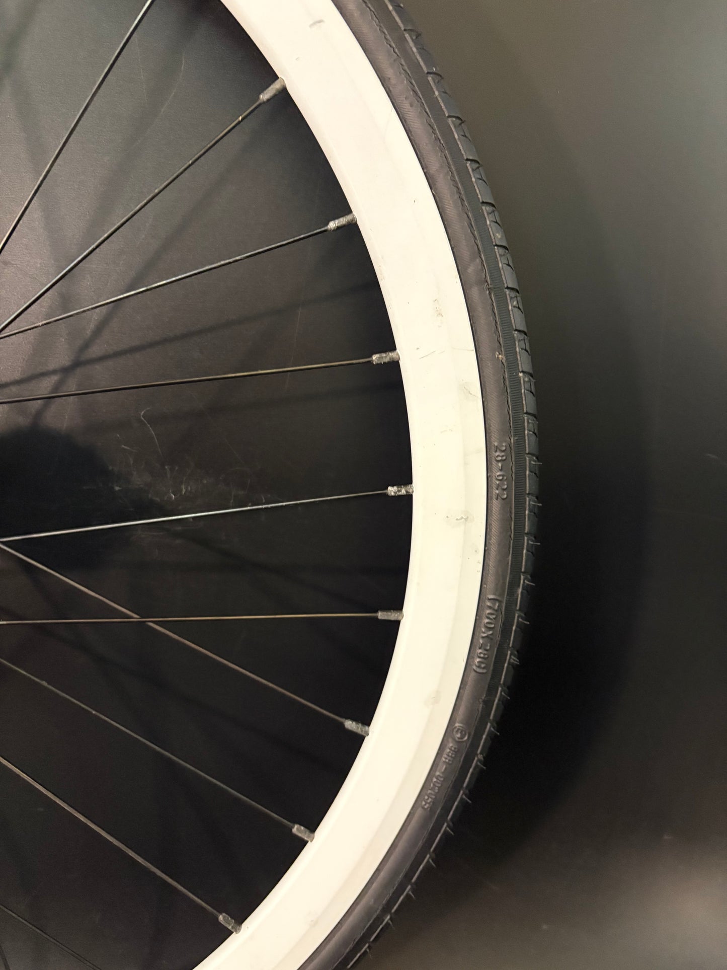 Velocity Deep V White / Dura Ace 7600 HF Rear Wheel 32h