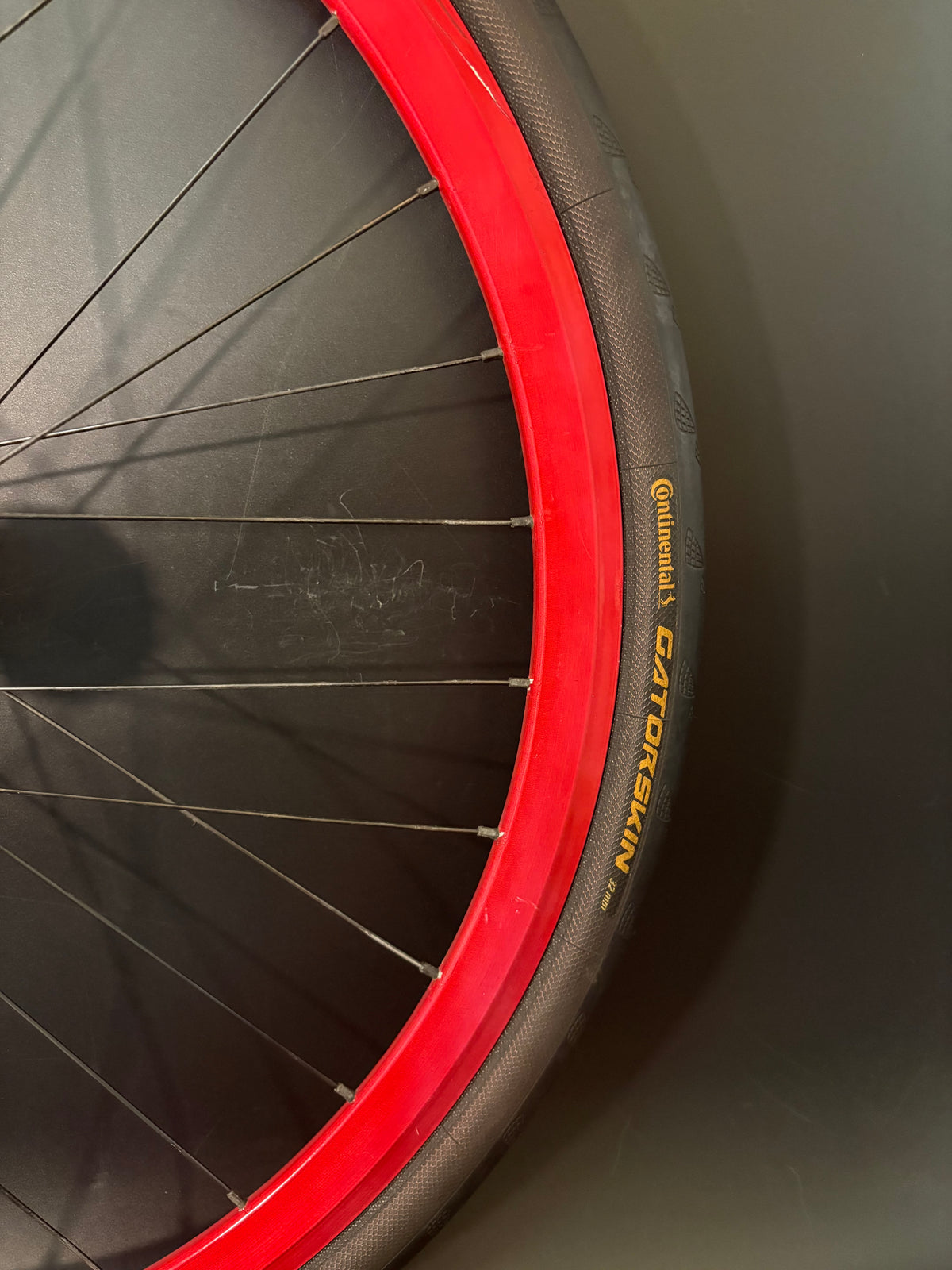 Velocity Deep V / Phil Wood Wheelset Red 32h