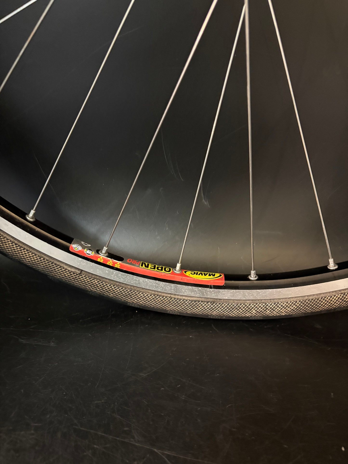 Mavic Open Pro Black / Dura Ace LF 7710 Wheelset 28h