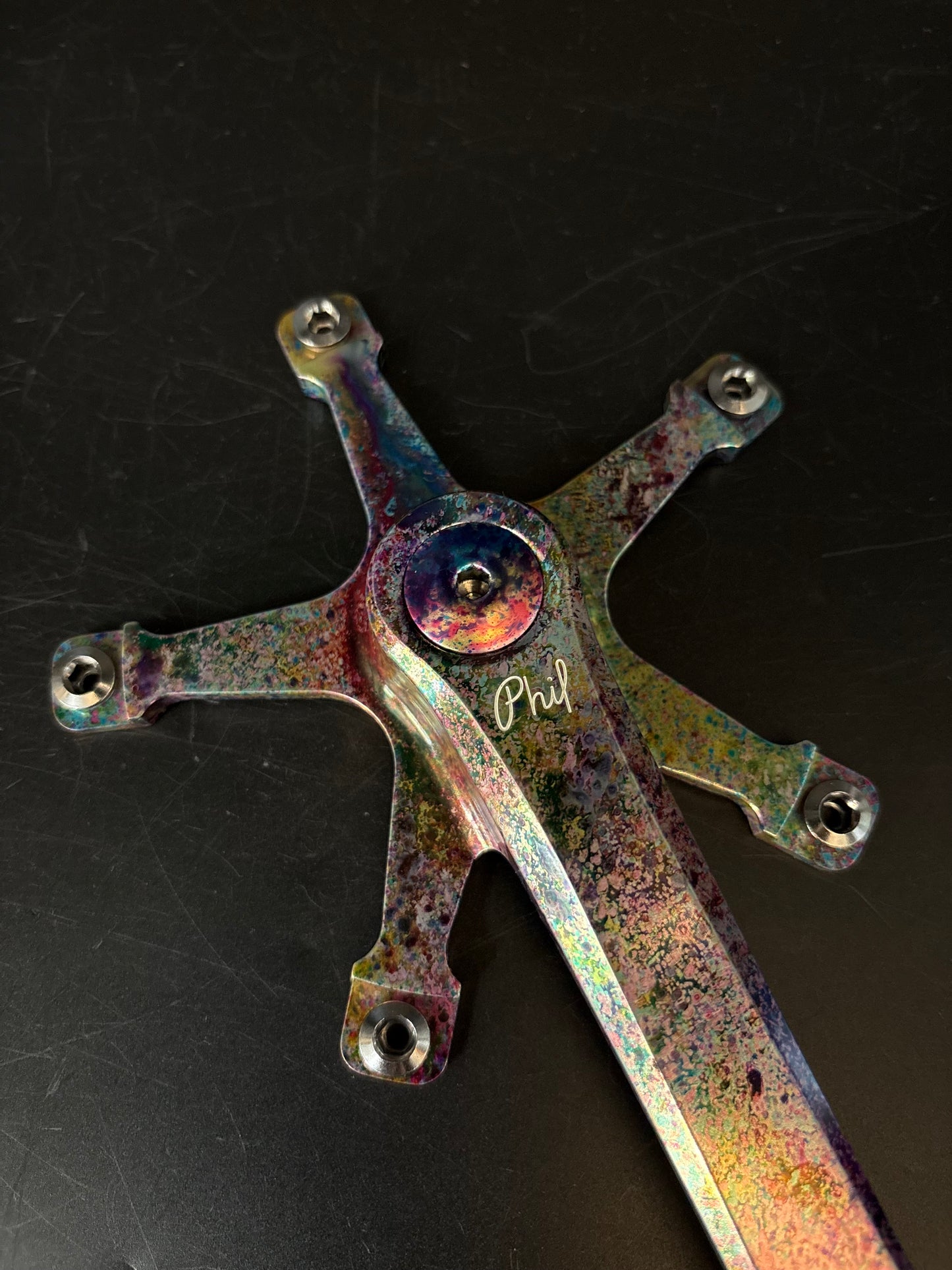 Phil Wood Track Cranks Rainbow Ano 170mm