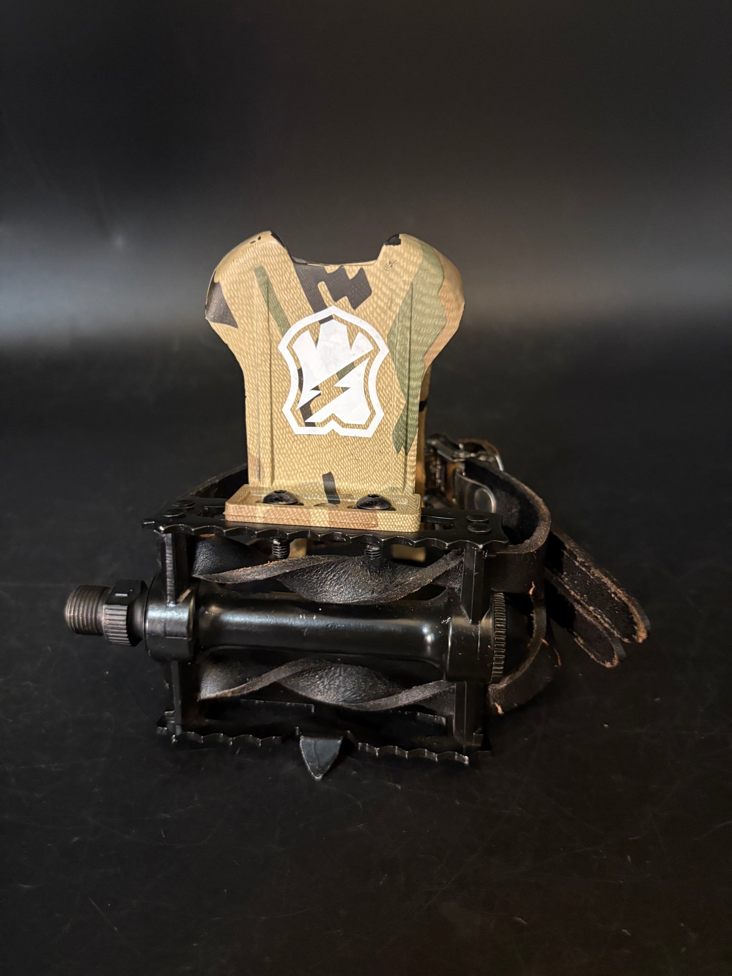 MKS Mash Wide / All City Leather Double Straps Pedal Setup Black