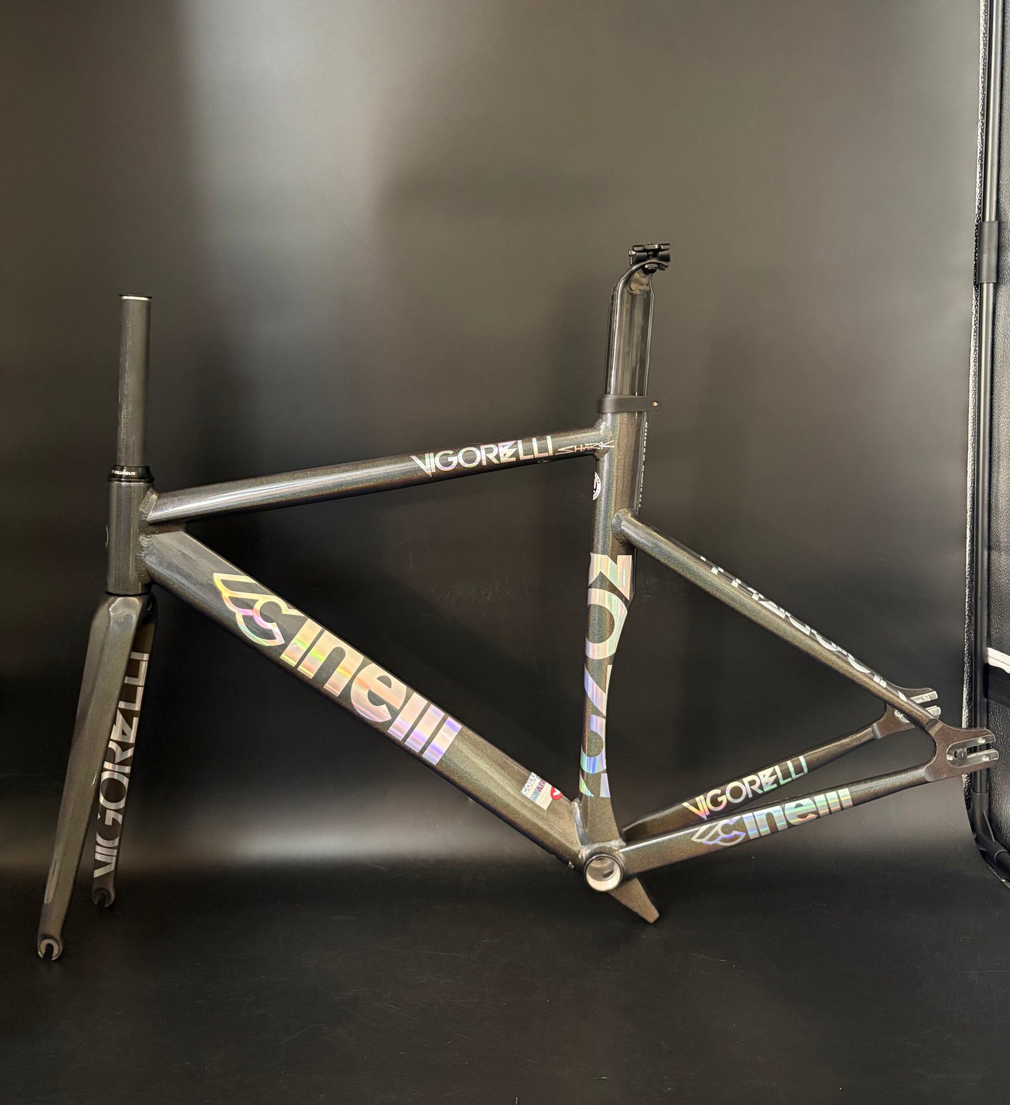 NEW Cinelli Vigorelli Shark Frameset Rainbow Sparkle 50cm XS