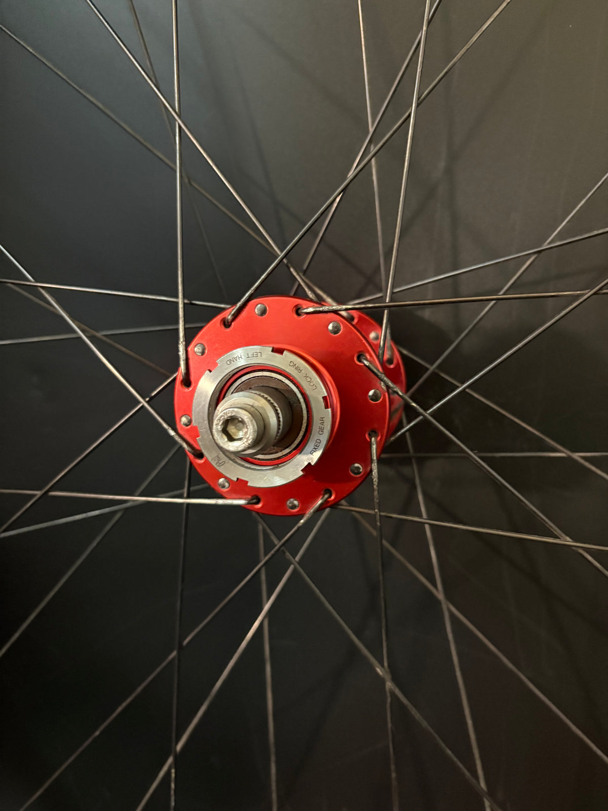 Velocity Deep V / Phil Wood Wheelset Red 32h