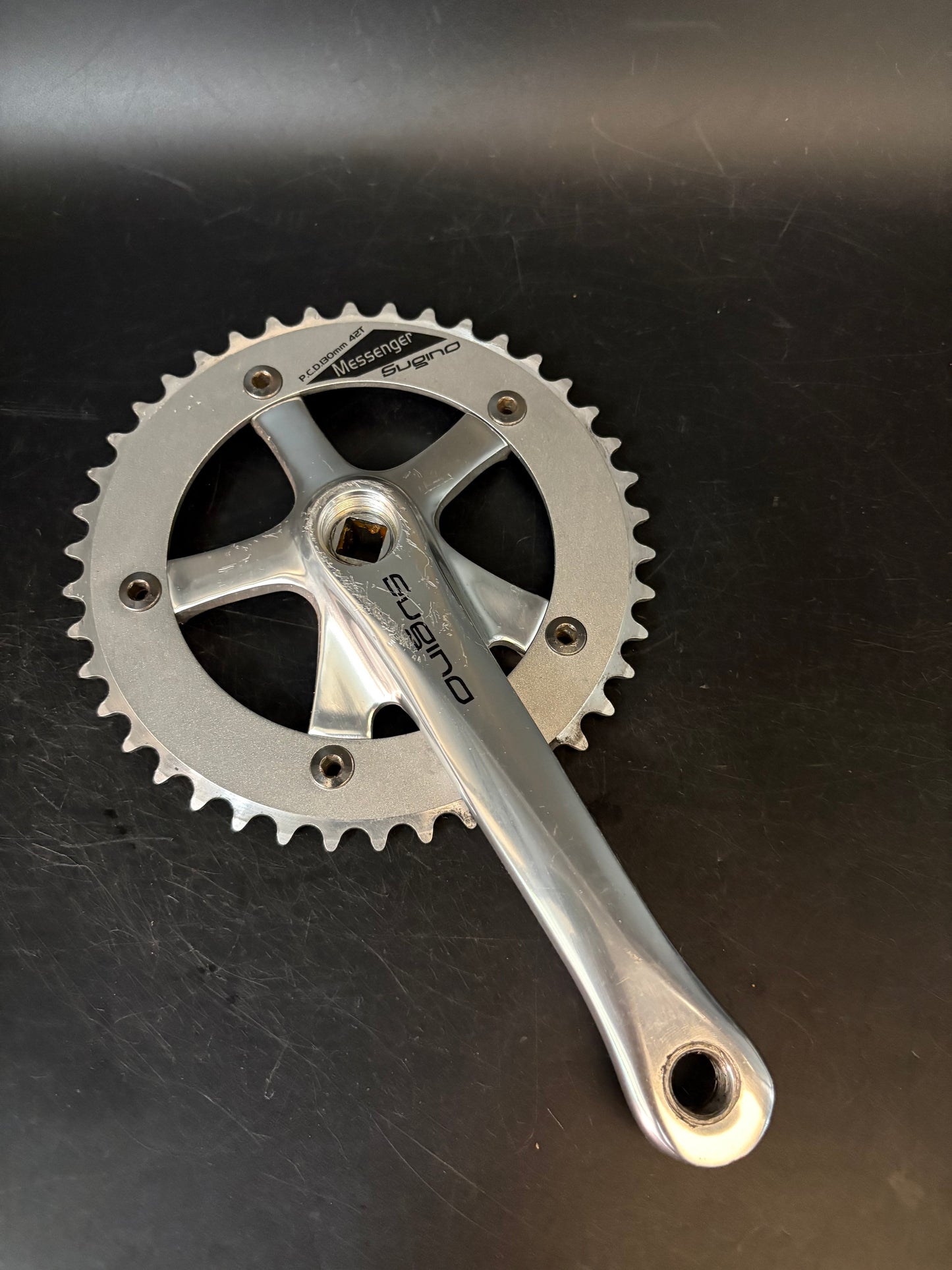 Sugino Messenger Crankset Silver 165mm 42t 130bcd