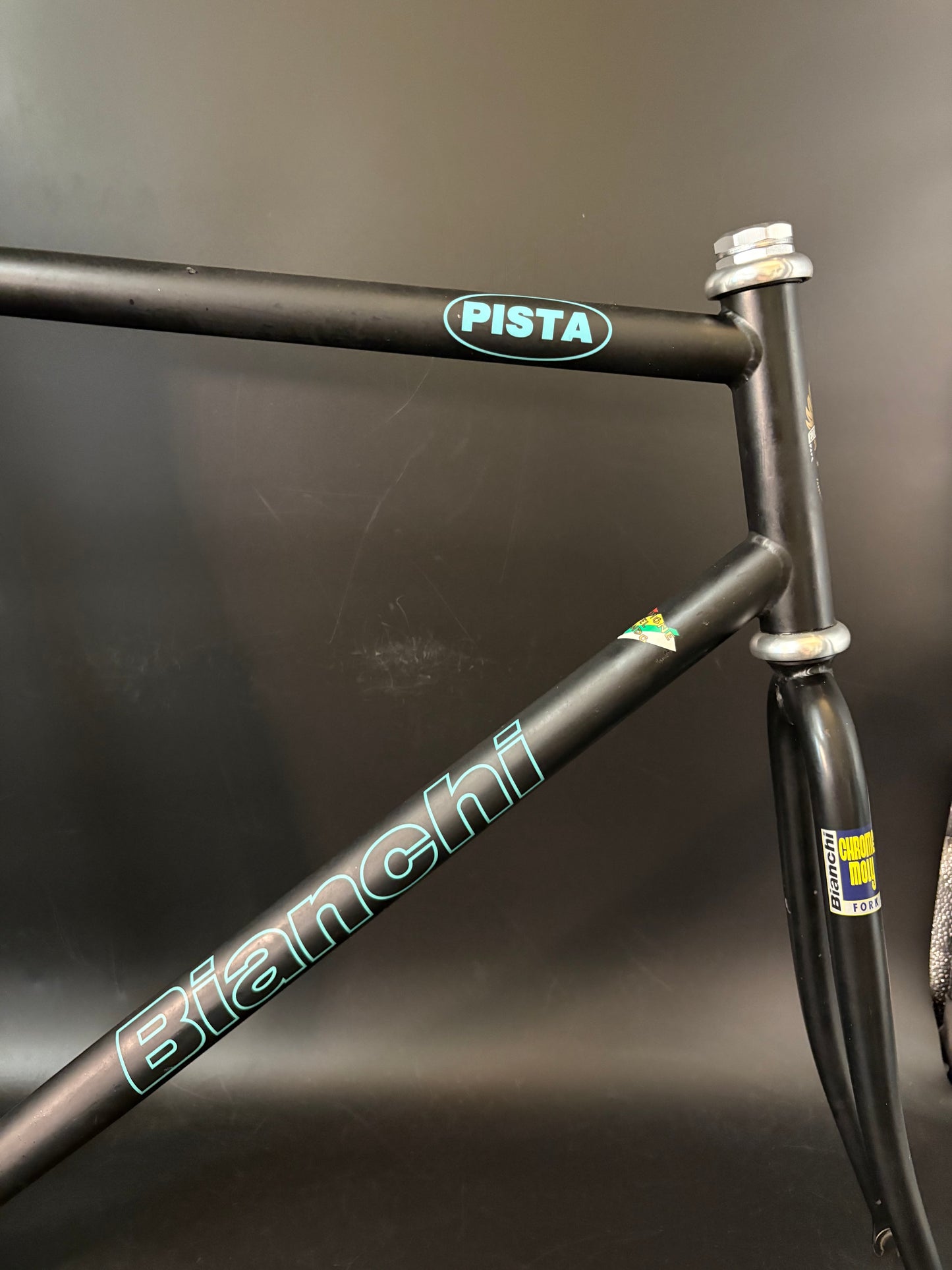 Bianchi Pista Frameset Black 57cm w/ Crankset + Saddle