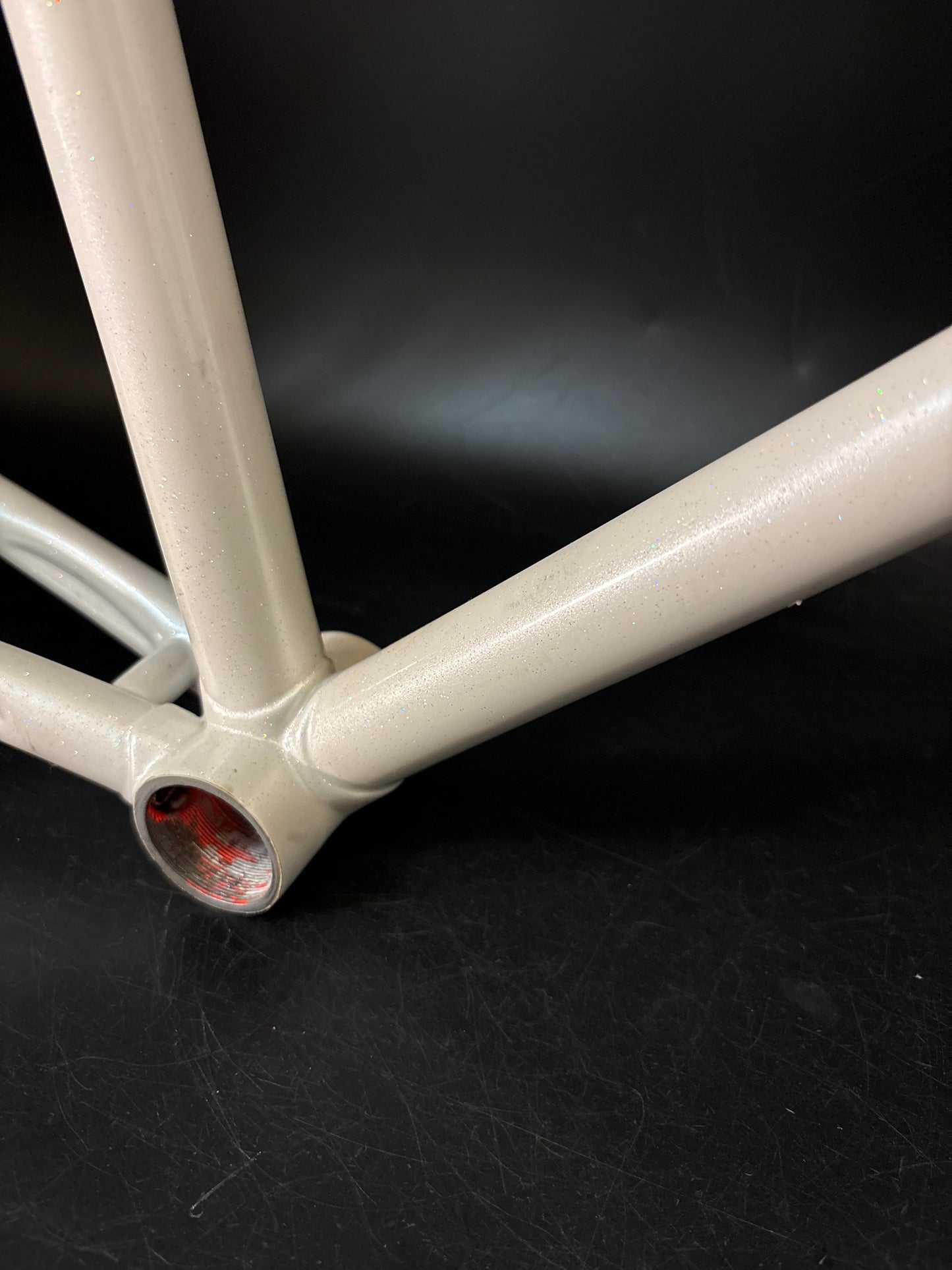 Unbranded Track Frameset White Sparkle 56cm ST 55cm TT