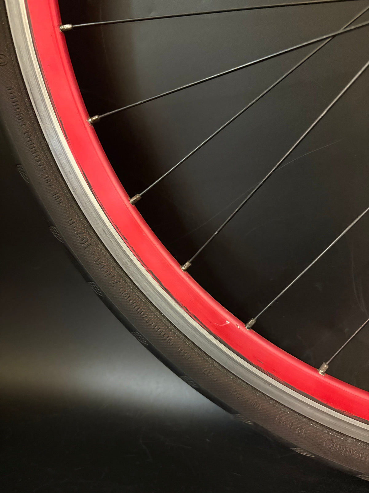 Velocity Deep V / Phil Wood Wheelset Red 32h