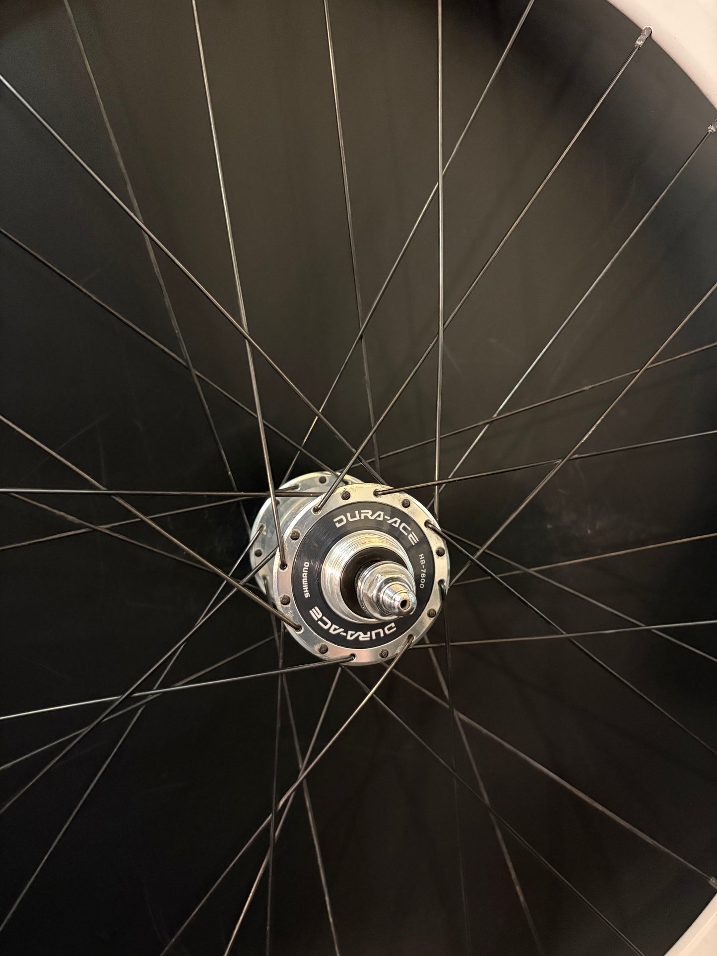 Velocity Deep V White / Dura Ace 7600 HF Rear Wheel 32h