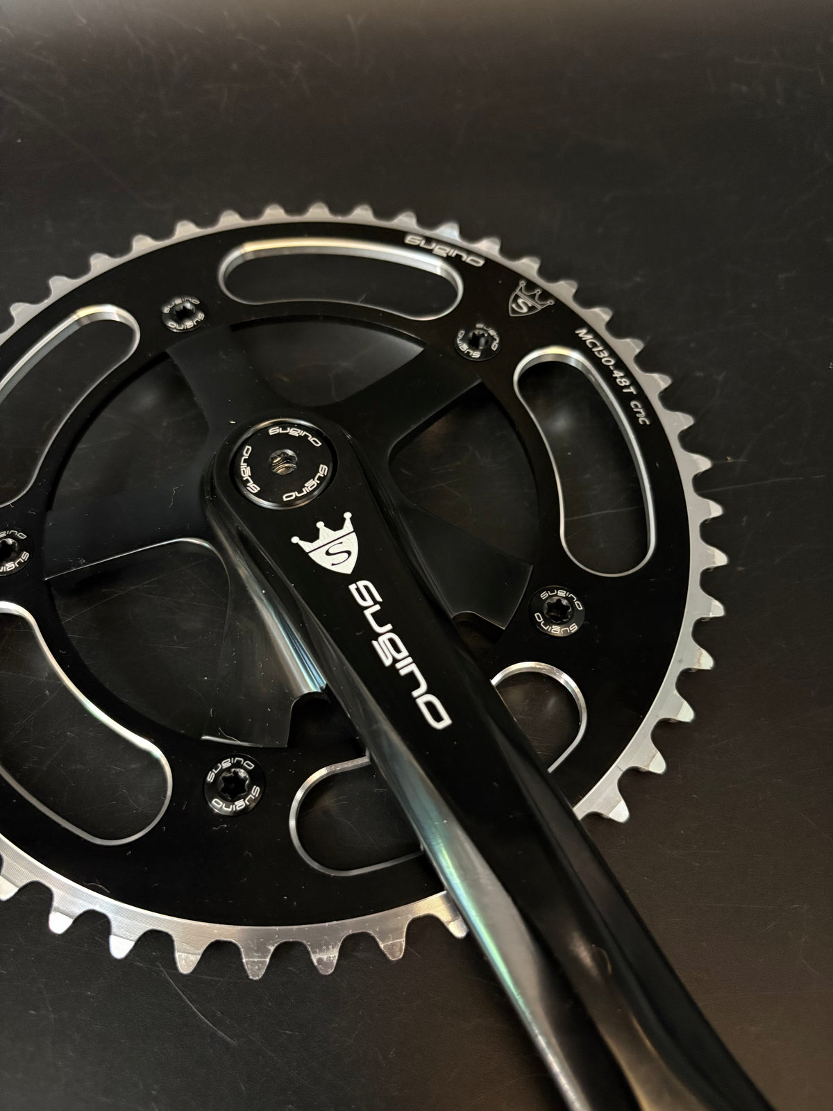 Sugino RD4 Mighty Comp Crankset Black 165mm 48t 130bcd