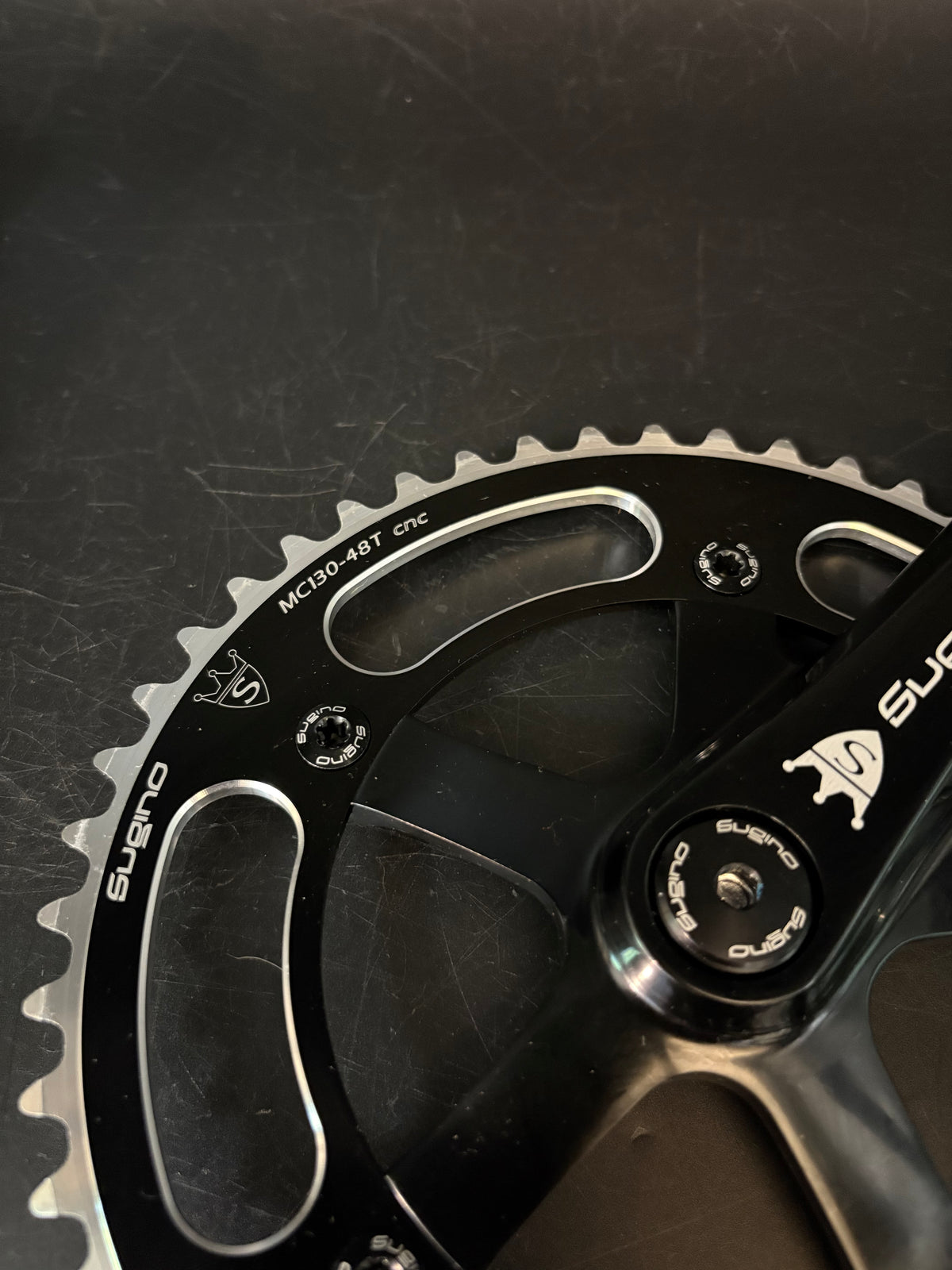 Sugino RD4 Mighty Comp Crankset Black 165mm 48t 130bcd