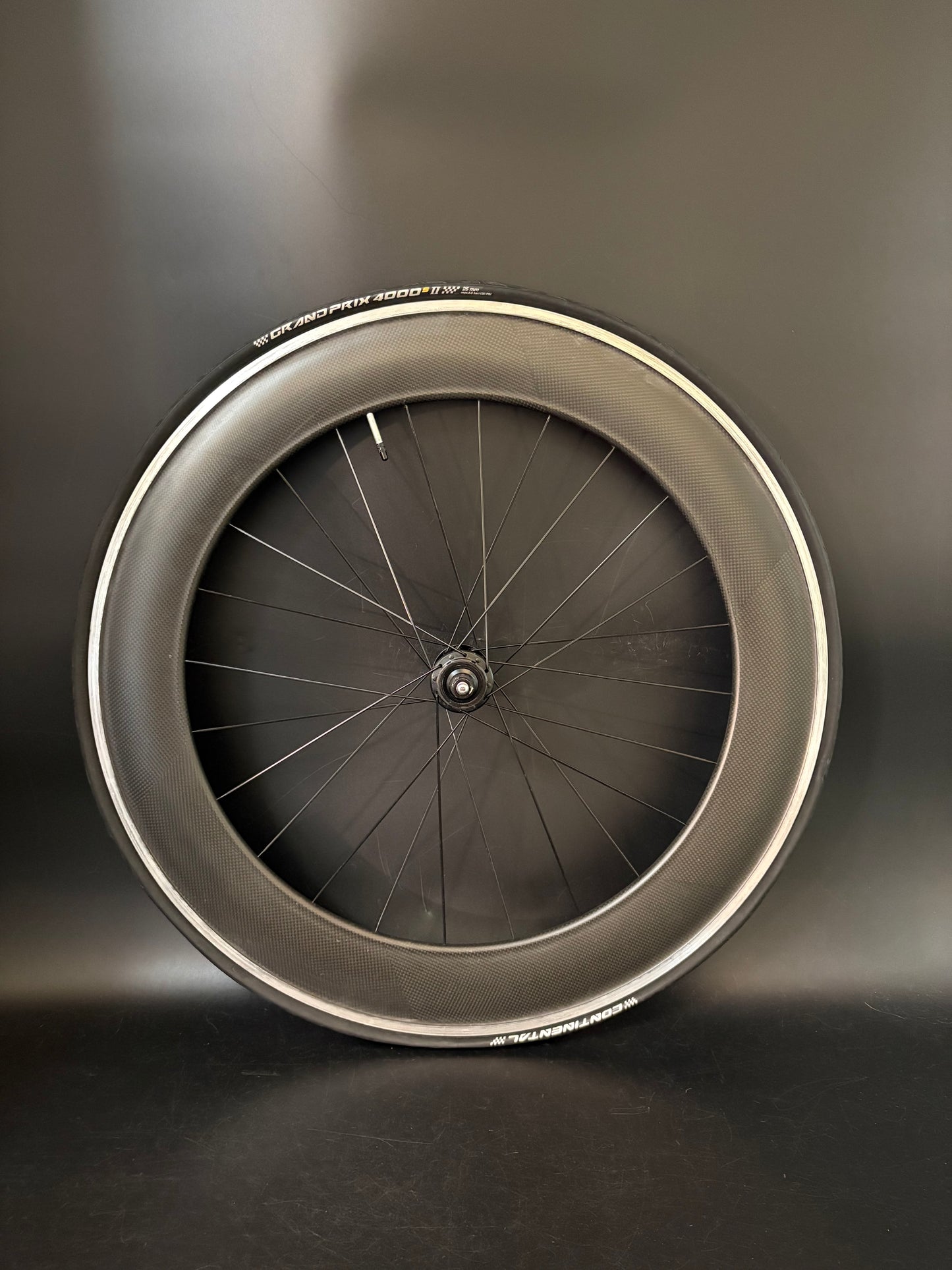 Unbranded Carbon Clincher 80mm / Gran Compe LF Black Rear Wheel 24h