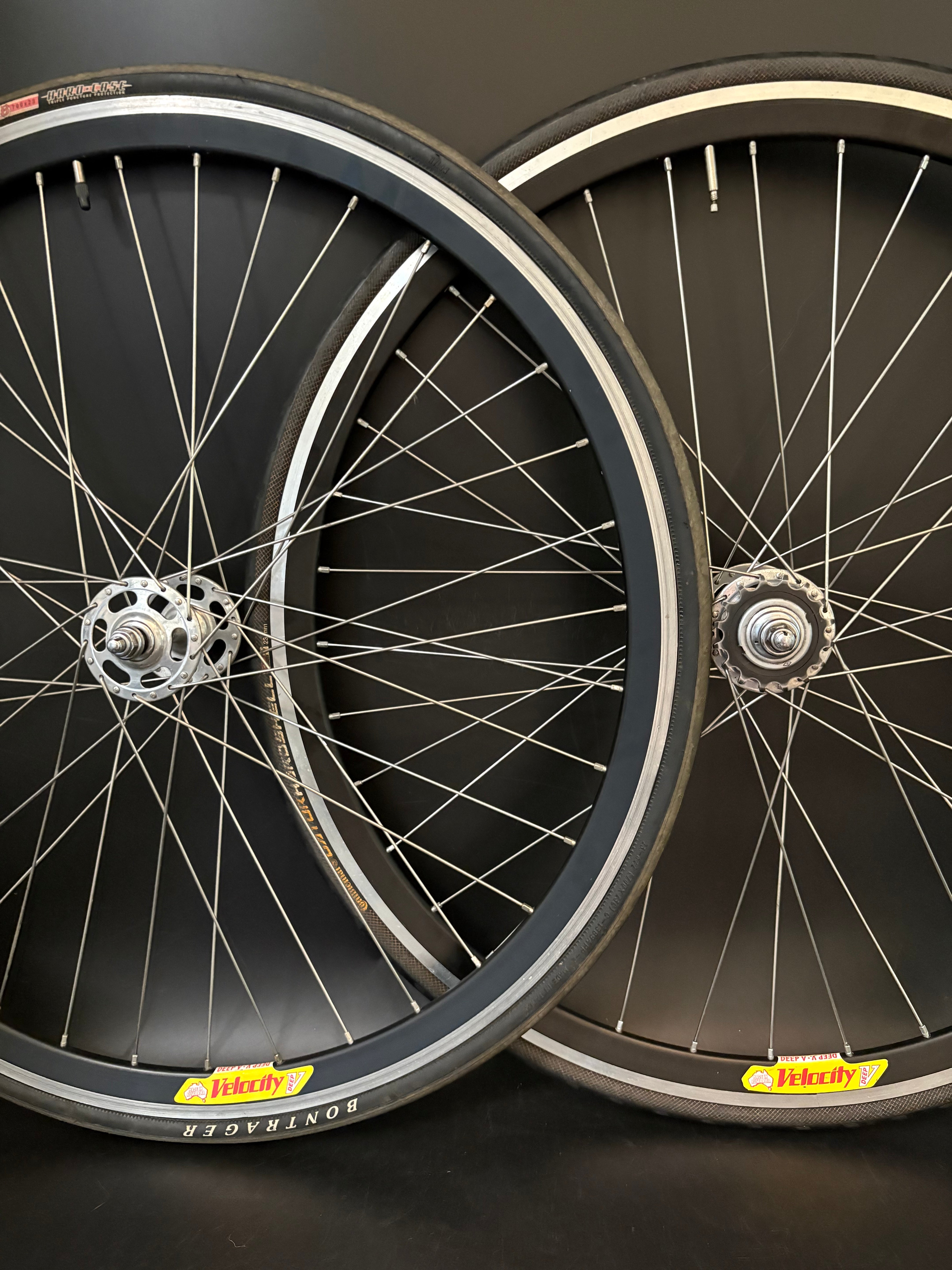 Velocity Deep V / Campagnolo Record HF Wheelset Black 36h – Track Lab
