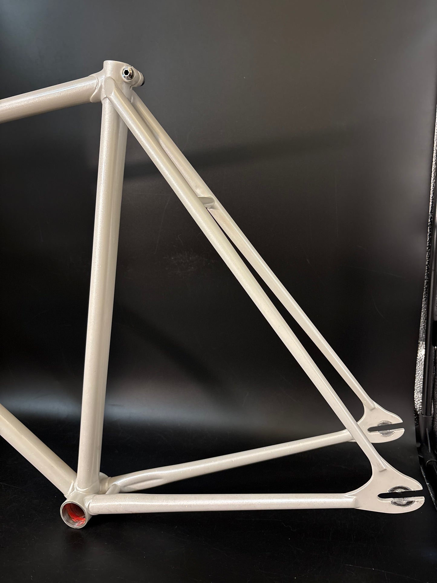 Unbranded Track Frameset White Sparkle 56cm ST 55cm TT