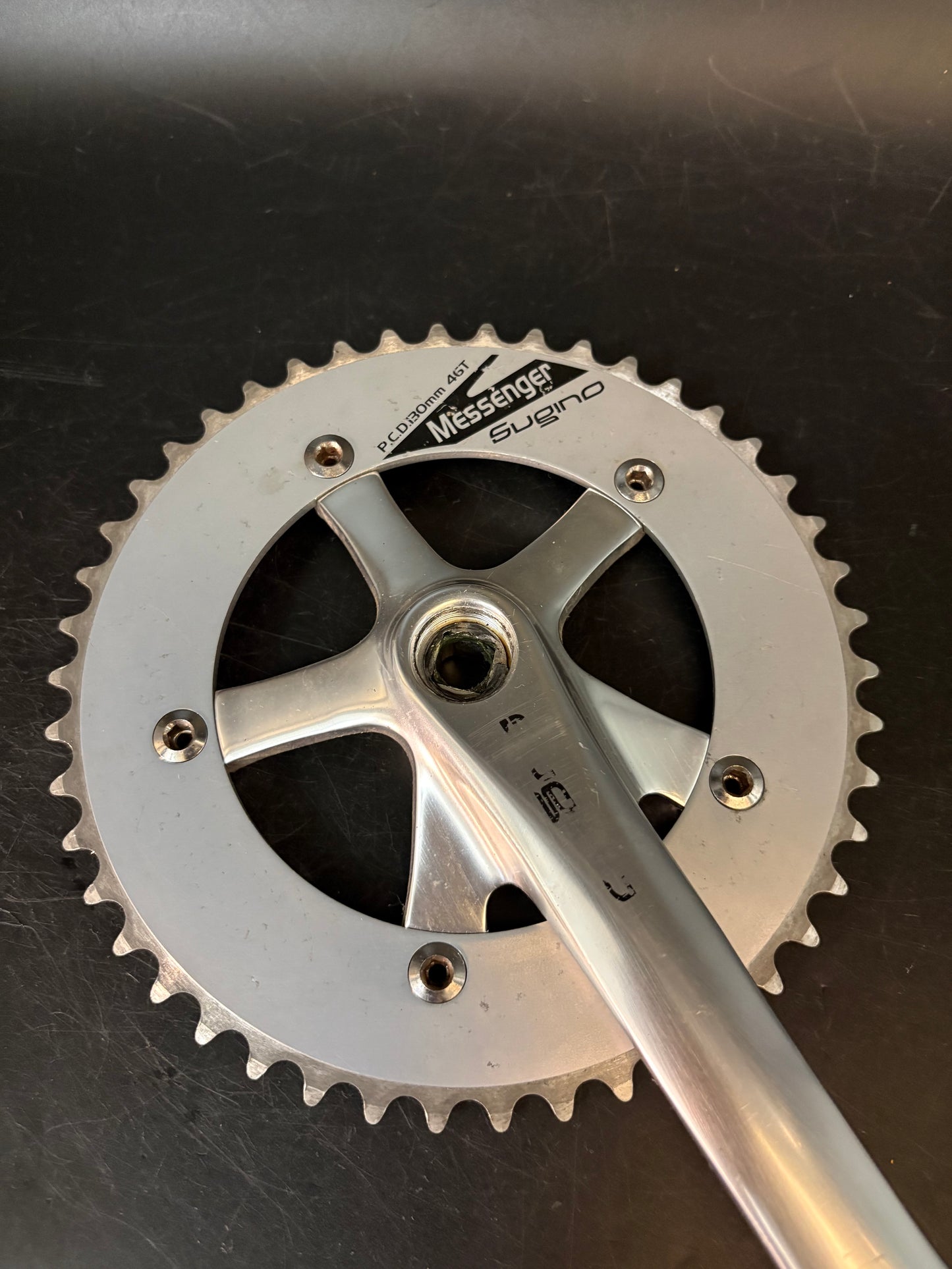 Sugino Messenger Crankset Silver 165mm 46t 130bcd