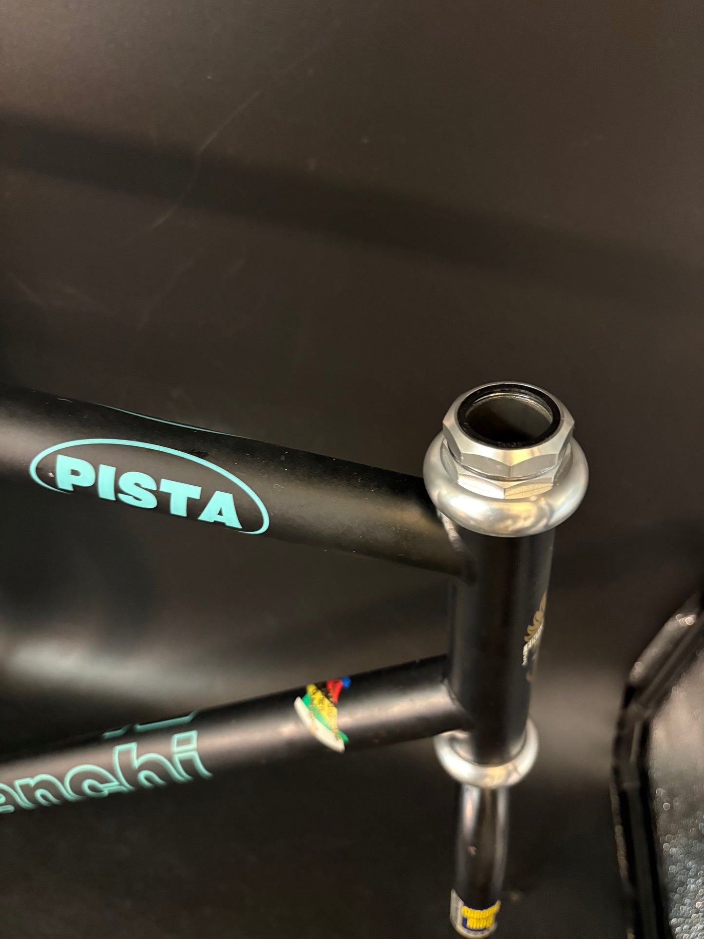 Bianchi Pista Frameset Black 57cm w/ Crankset + Saddle