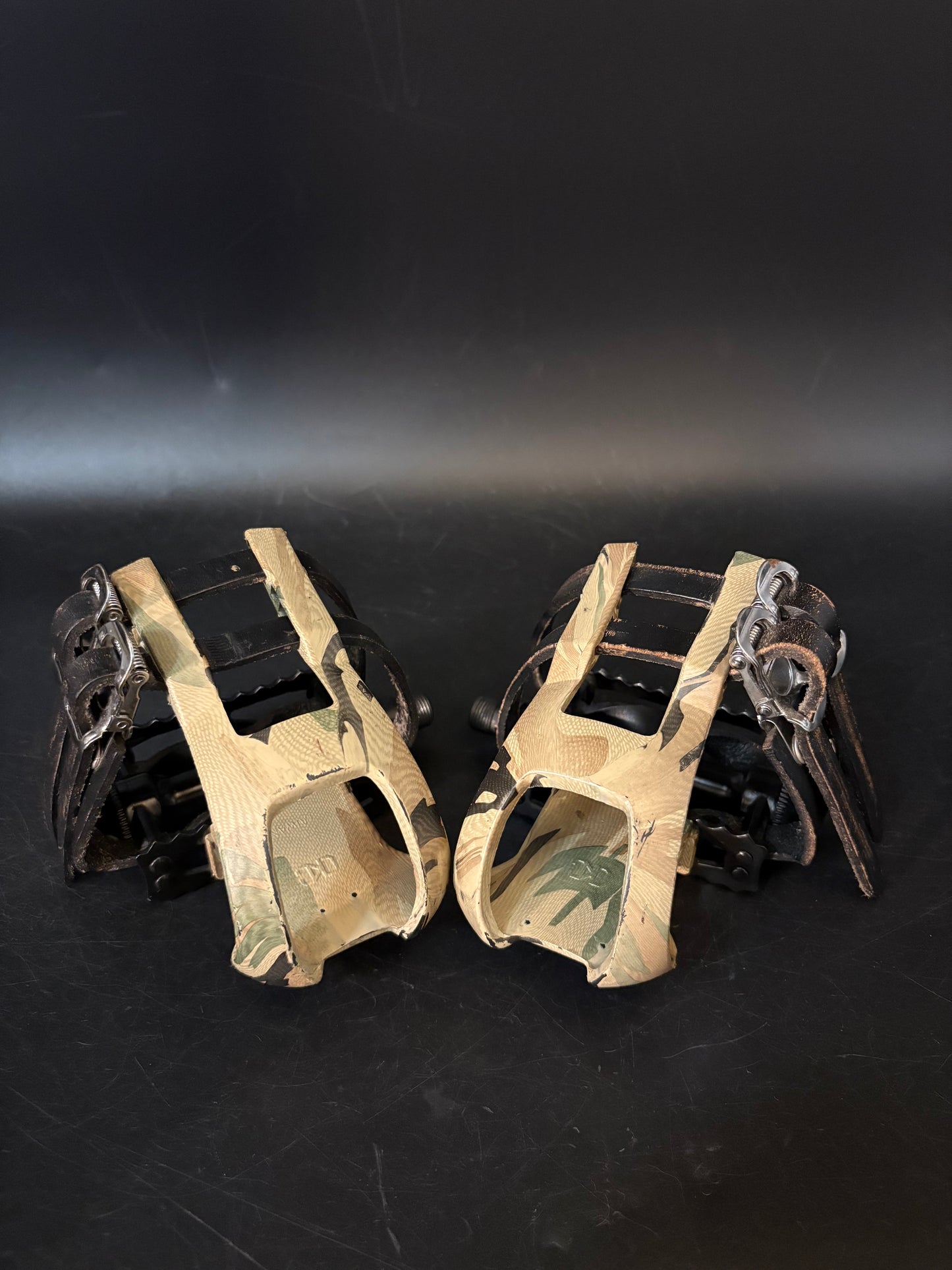 MKS Mash Wide / All City Leather Double Straps Pedal Setup Black