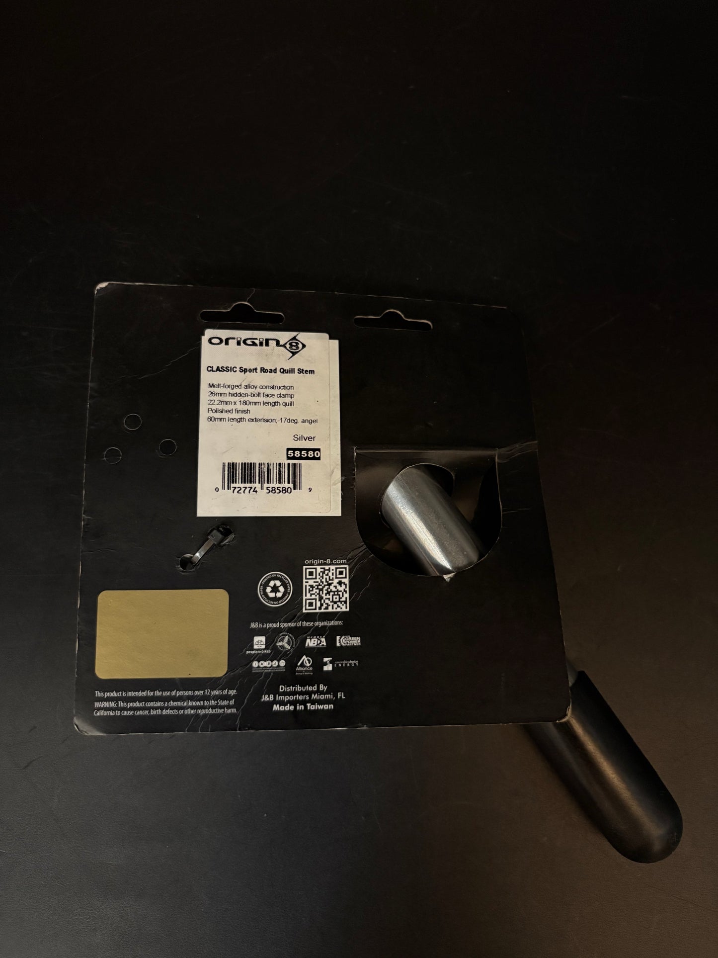 Origin 8 Quill Stem Silver 60mm 26.0 17deg