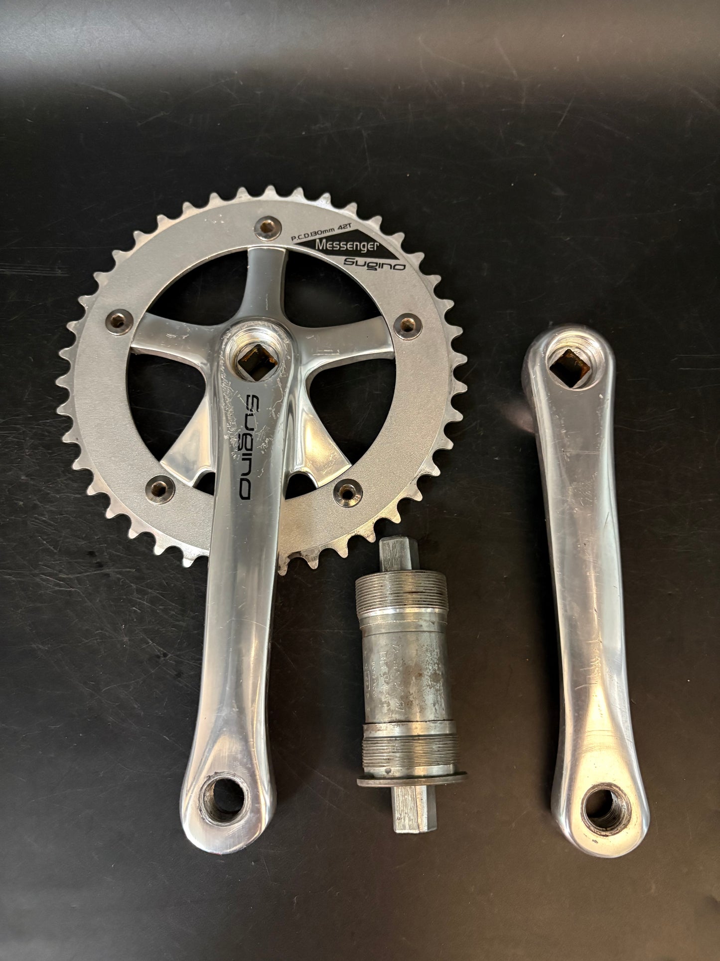 Sugino Messenger Crankset Silver 165mm 42t 130bcd