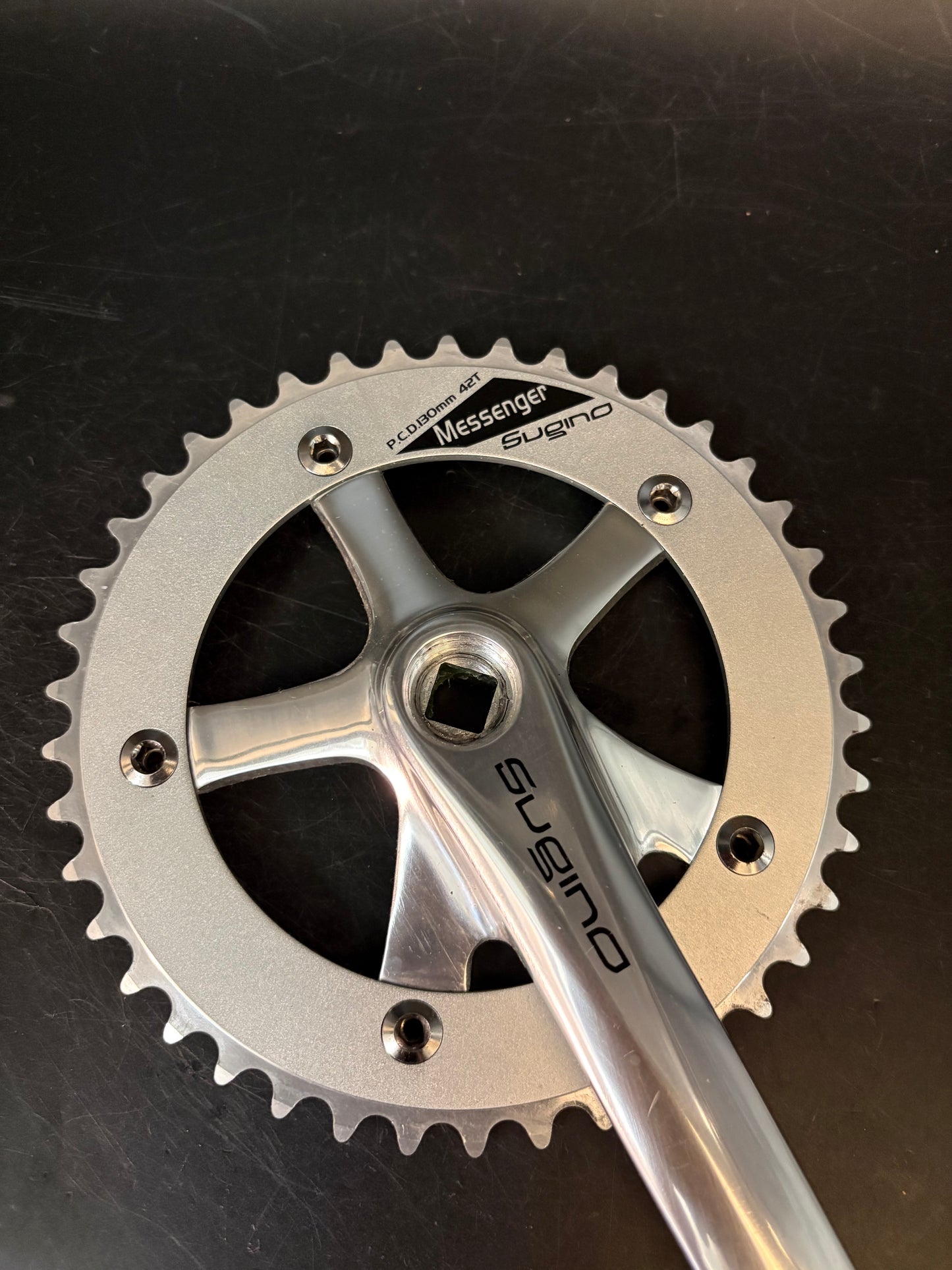 Sugino Messenger Crankset Silver 165mm 42t 130bcd