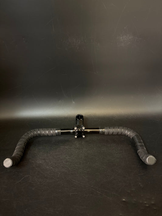 Unbranded Bullhorn Handlebar Black 40cm 25.4 w/ 90mm Stem