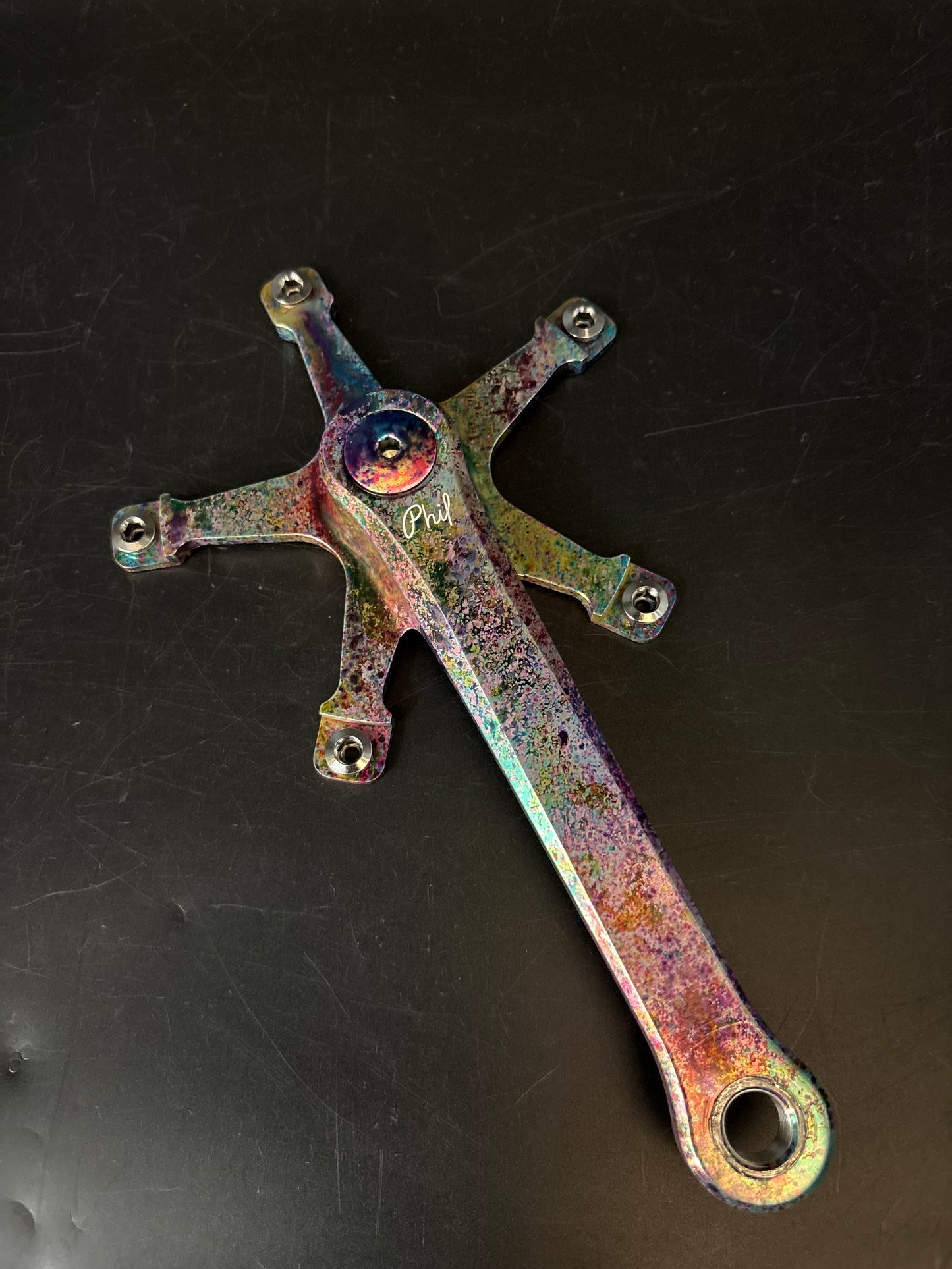 Phil Wood Track Cranks Rainbow Ano 170mm