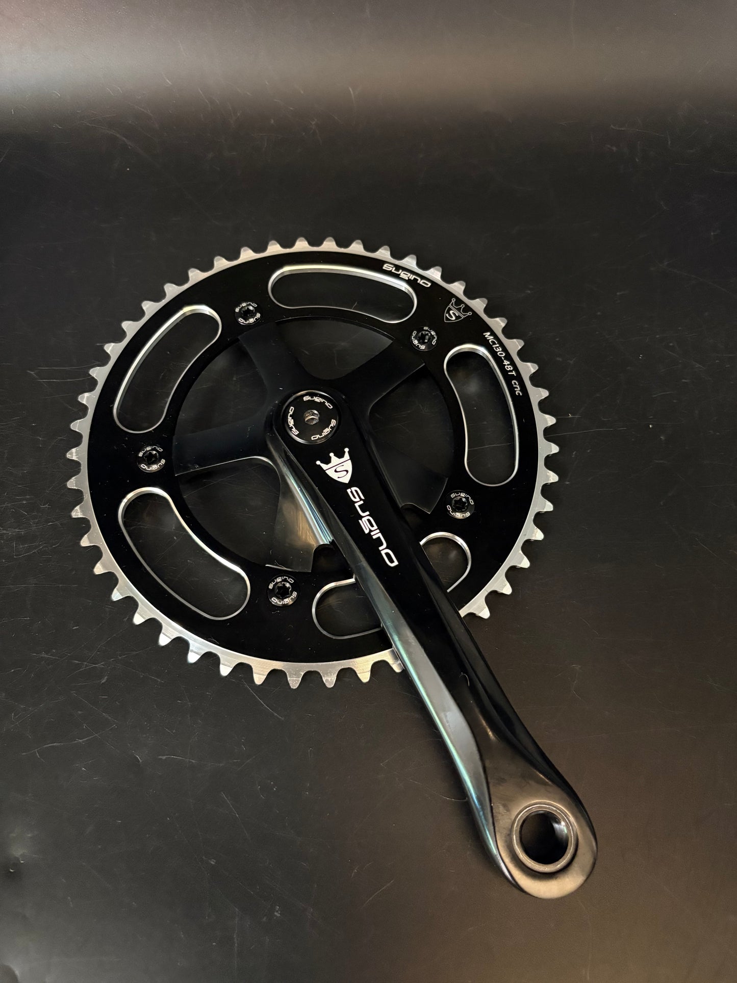 Sugino RD4 Mighty Comp Crankset Black 165mm 48t 130bcd
