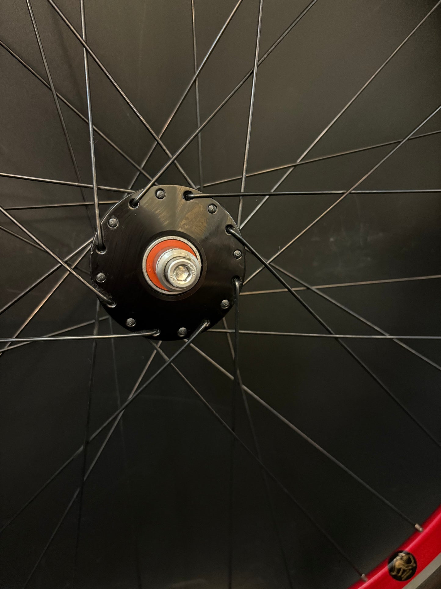 Velocity Deep V Red Machined / Phil Wood Wheelset Black 32h