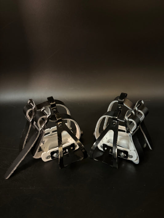 Origin 8 Pedals / Leather Double Straps Black Pedal Setup
